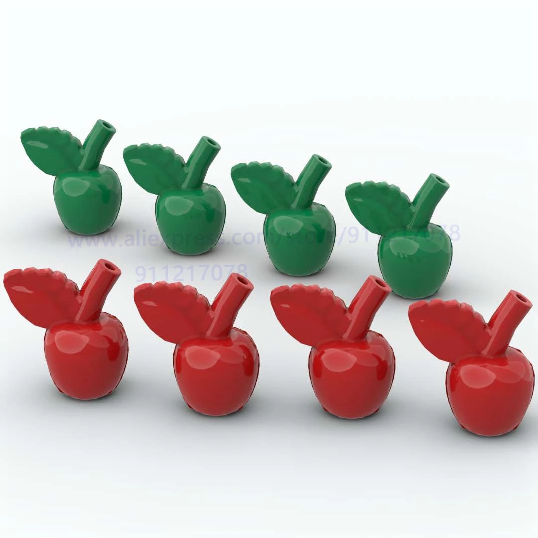 

Block Fruits Apple 10pcs for Figures moc Brick Toys Building Brick Parts 33051 Plants Apple Tree Creative Kids Birthday Gift
