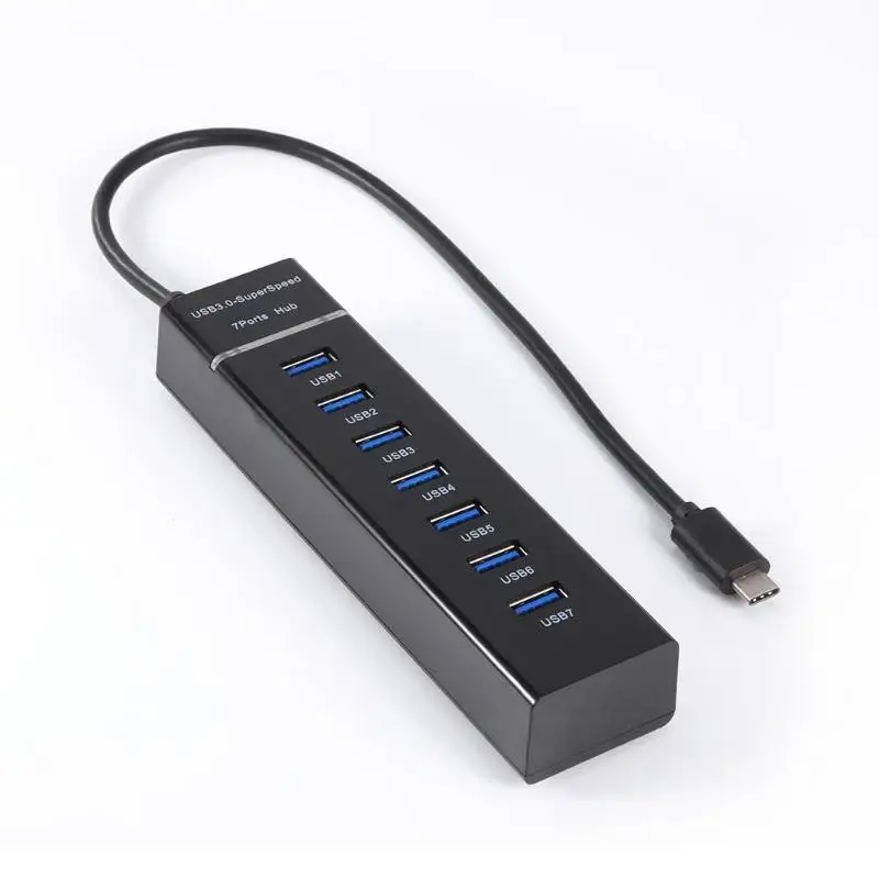 Адаптер преобразователя Type C в usb хаб 7 1 высокоскоростной портов USB 3 разветвитель