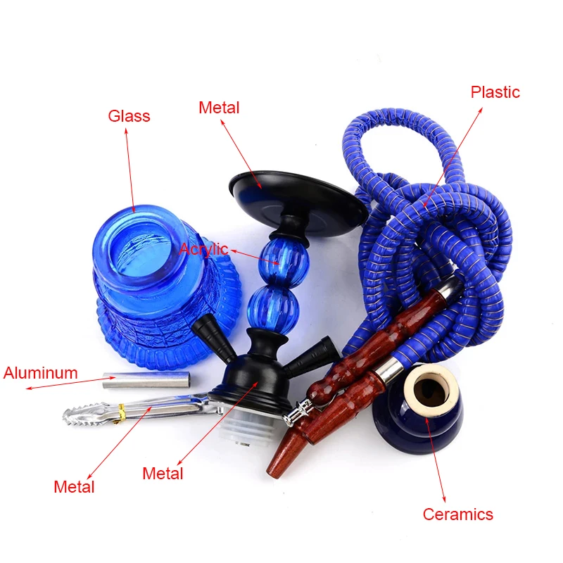 

CNHOOKAH Arab Hookah Ceramics Bowl Smoking Accessories Glass Base Cachimba Double Root Plastic Pipe Shisha Hookah Chicha Gift