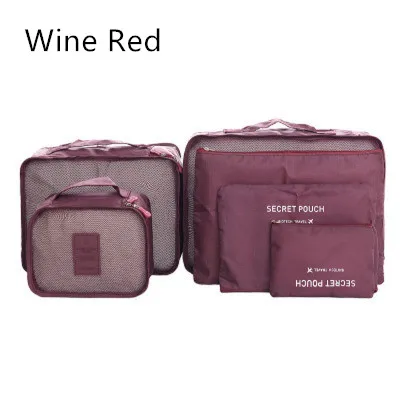 Wine Red Aprince упаковочный пакет для одежды багаж сумка для хранения сумку для хранения вешей вашего малыша; 6 шт./компл. Костюмы Органайзер Сетчатая Сумка - Color: Wine Red