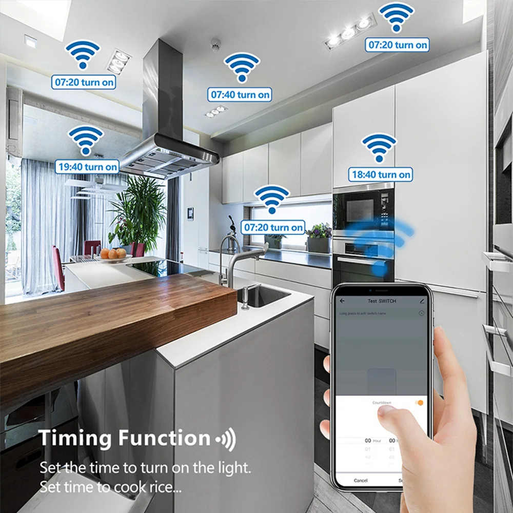

Wifi Light Switch Tuya Smart Life RF 433Mhz Wireless Push Button EU Relay Module 220V 10A Timer Google Home Alexa Voice On Off
