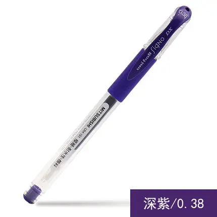 Dark purple 12 шт./партия шариковая ручка на водной основе UNI UM-151 0,38 мм цветная гелевая ручка двойная шариковая ручка головка для письма гладкая многоцветная - Цвет: Dark purple