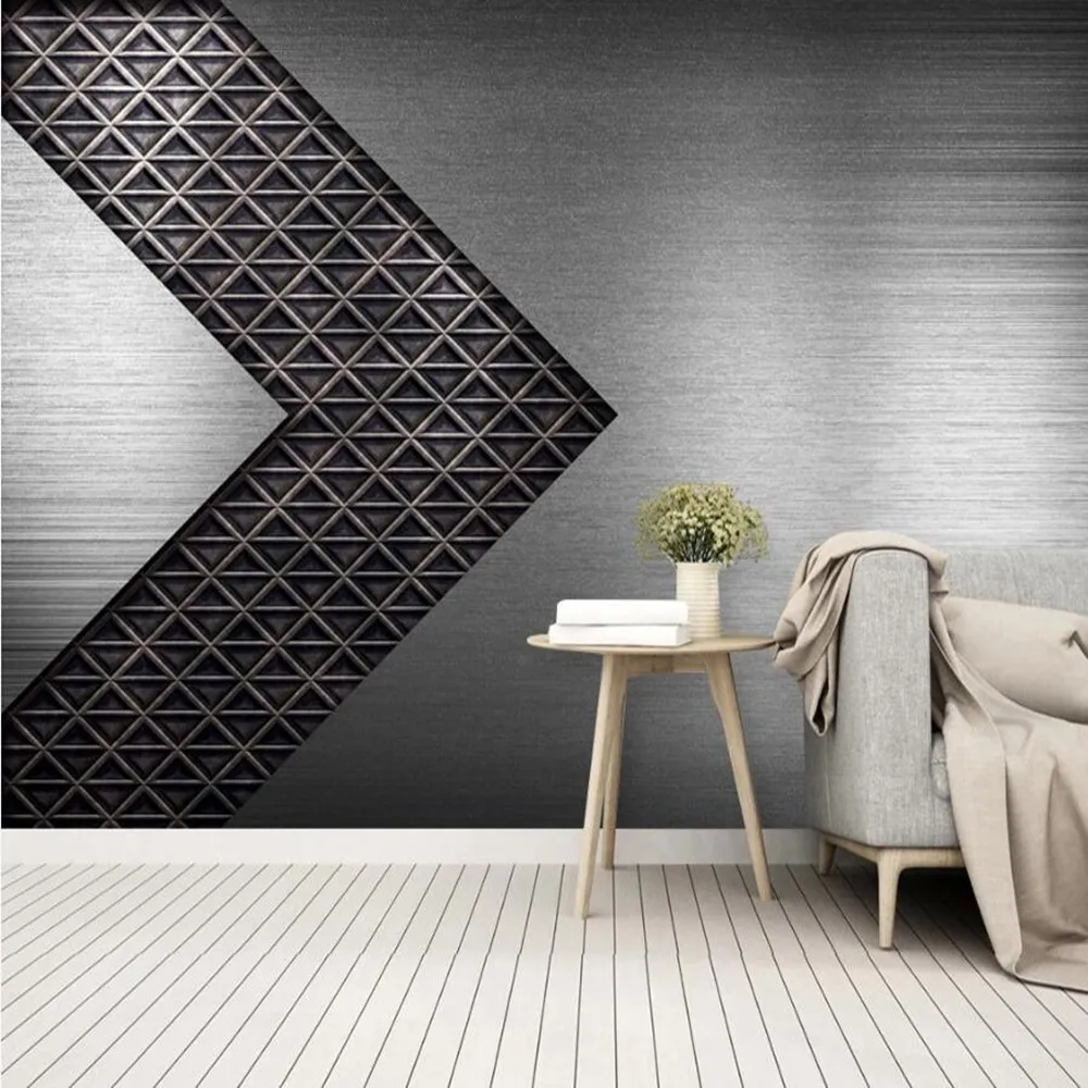 

milofi custom 3D stereo geometric metal texture TV background wallpaper mural