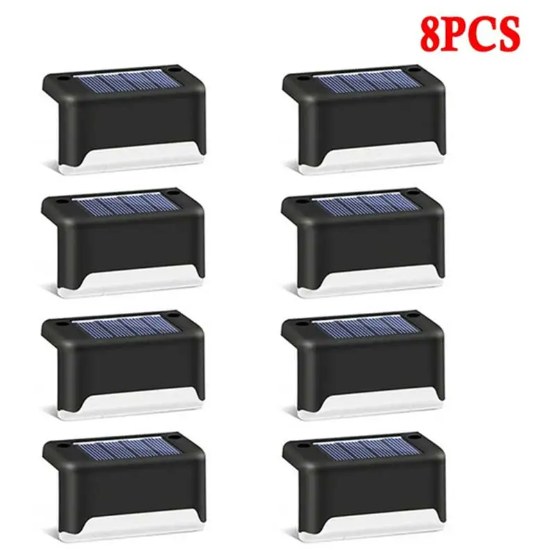

4/8Pcs Outdoor Solar Deck Lights LED Solar Path Stair Pathway Fence Light Waterproof Garden Yard Fence Wall Landscape Lamp