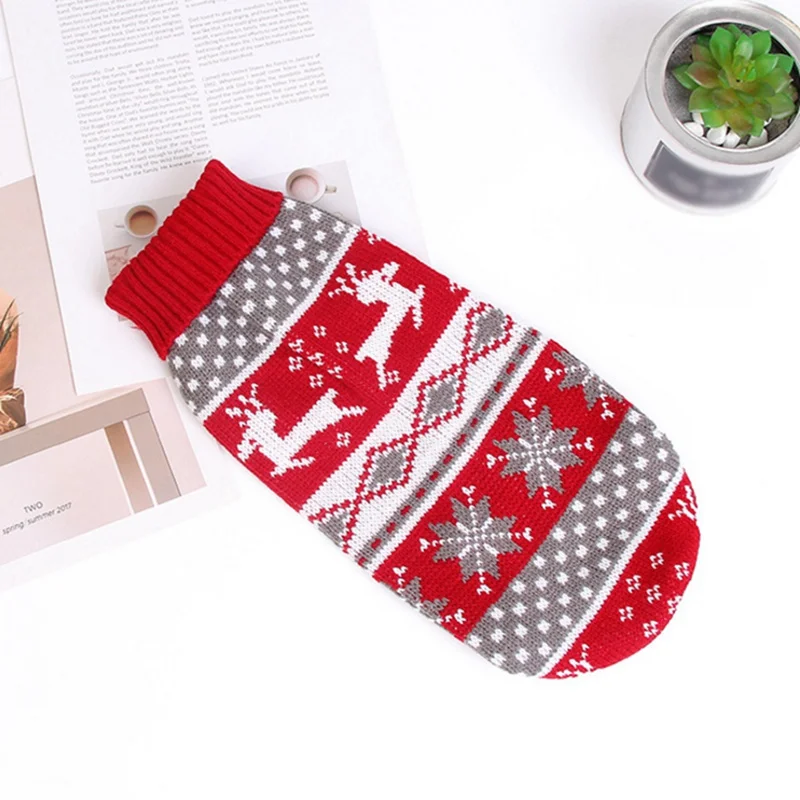 Свитер для собаки теплый вязаный осенне-зимний пуловер домашних животных