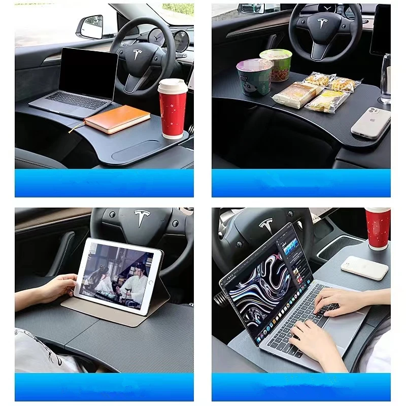For 17-21 Tesla Model 3/Y Multi-fuctional Table Car Steering Wheel Laptop Tray Accessories Food Desk Port | Автомобили и