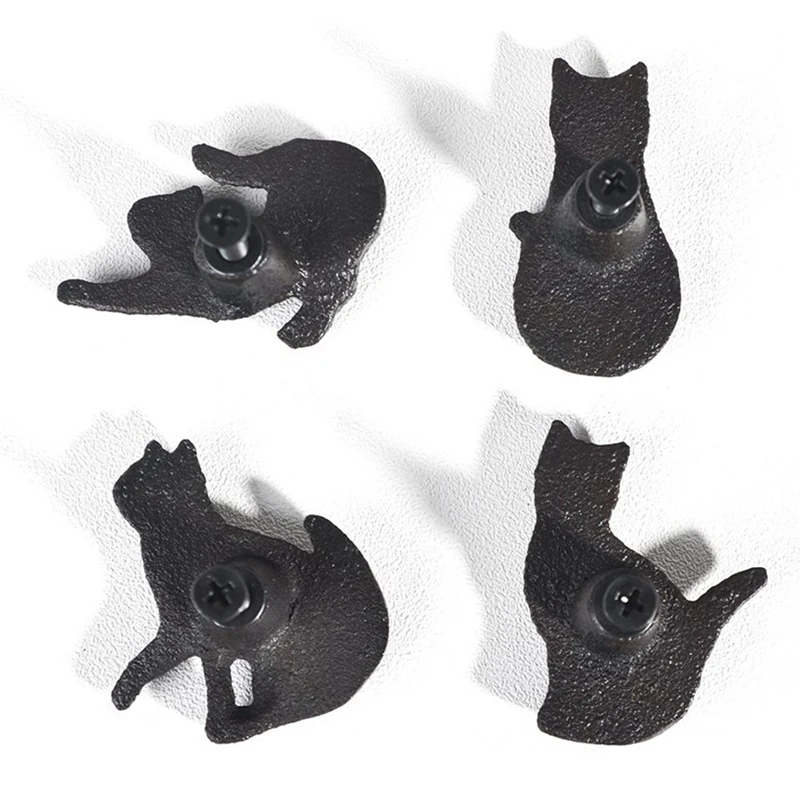 Набор из 4 кошек винтажная чугунная Мебельная ручка и дверная для шкафа котята