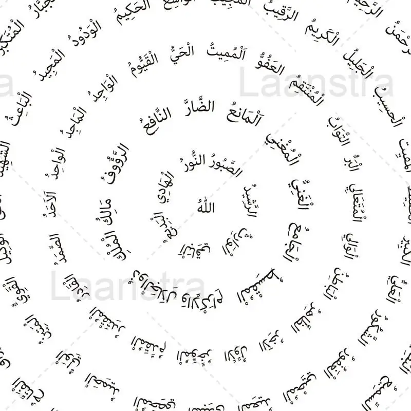 

Abstract Muslim Calligraphy Art Poster Islamic Scripture Annual Ring Round Canvas Painting HD Printing Square Mural Home Decor