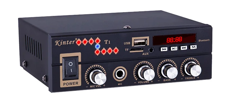 Kinter T1 аудио усилитель воспроизведения MP3 в USB TF карта имеет fm-радио и микрофонный вход 220-240 в источник питания мини размер металлический корпус
