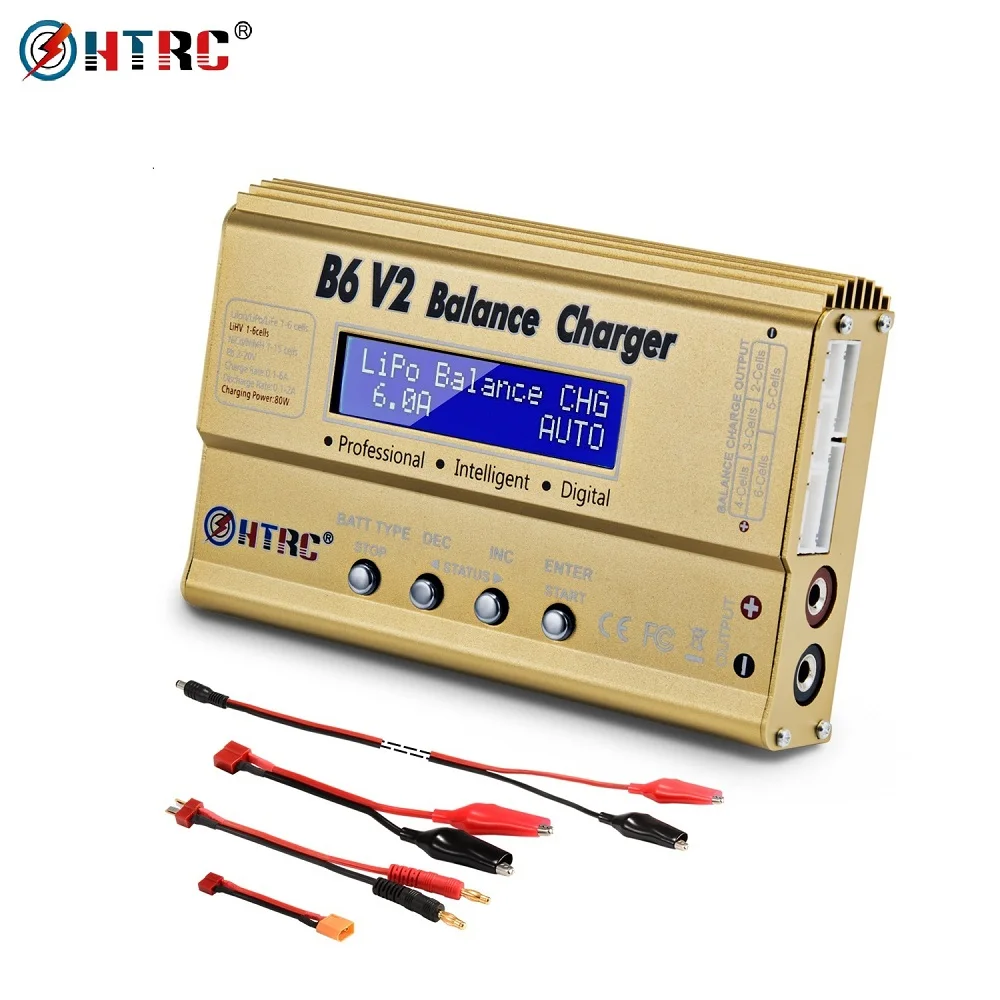 HTRC iMax B6 V2 LiPo зарядное устройство 80 Вт светодиодный баланс Dis для Lipo Li-Ion LiFe NiCd NiMH LiHV
