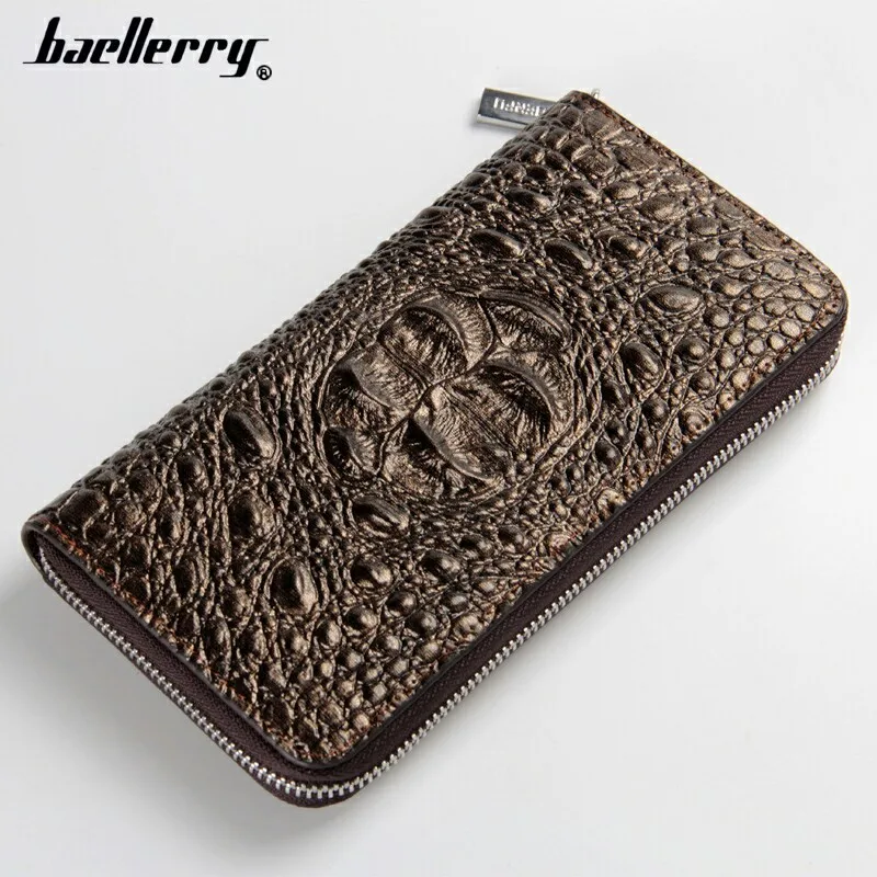Baellerry Large Capacity Alligator Long Wallet Crocodilian Claw Money PU Leather Purse Male Pocket Pochette Clutch Card Holder | Багаж и