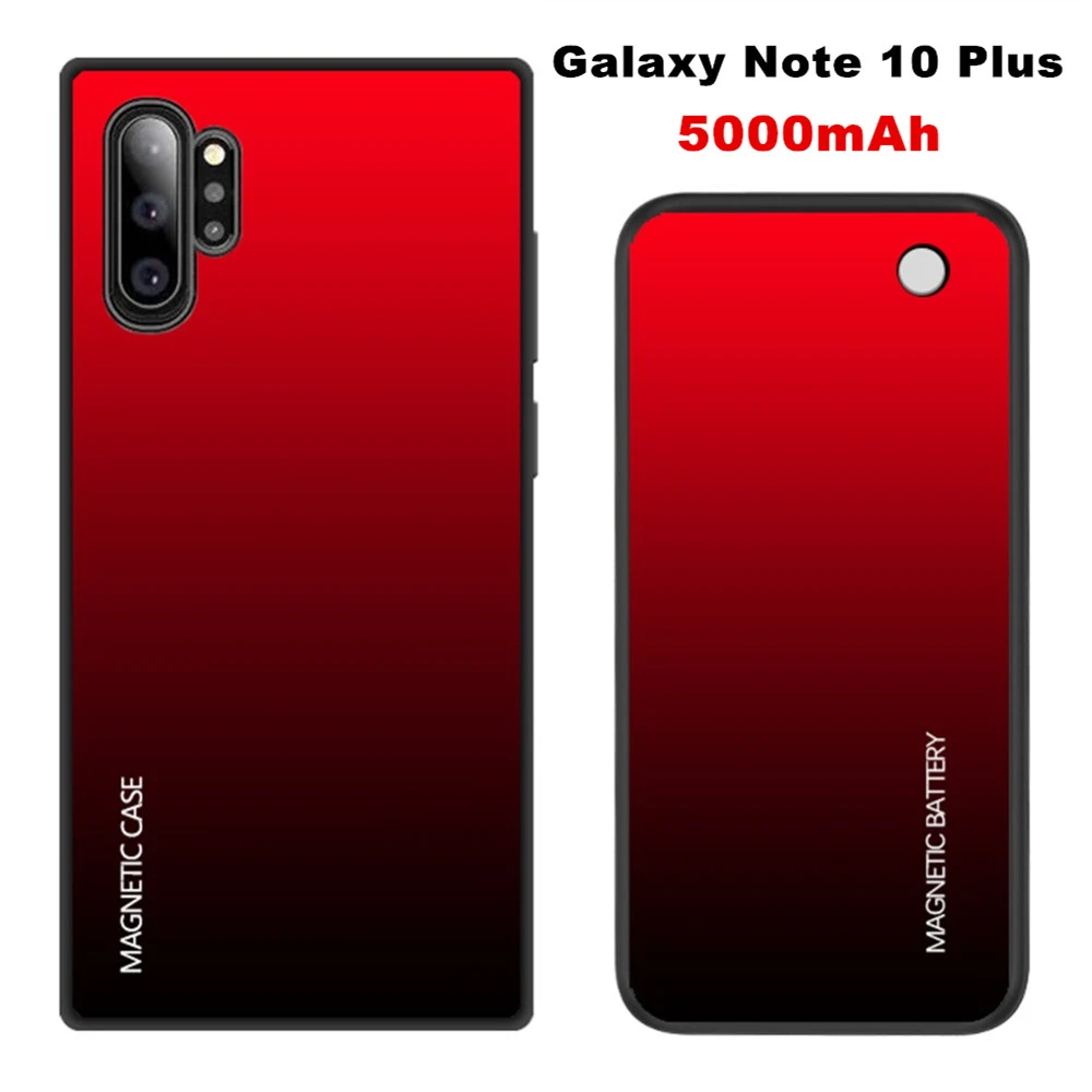 Беспроводной магнитный чехол для зарядного устройства для samsung Galaxy Note 10 Plus, чехол для питания 5000 мА/ч, чехол для внешнего зарядного устройства