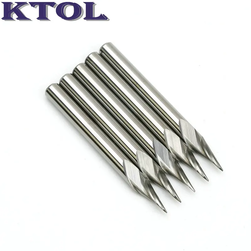 4x0.3mm 40 Angle-5pc 4x40 градусов 0,2-0,3 мм кончик V резак Одна Флейта твердосплавные PCB гравировальные биты CNC фрезы инструменты концевые фрезы для металлической фрезерной стали - Длина режущей кромки: 4x0.3mm 40 Angle-5pc