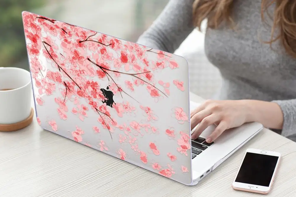 Цветочный чехол для ноутбука MacBook Air 13 A1466 A1932 Pro 13 15 16 дюймов Сенсорная панель A2141 a2159 пластиковый жесткий чехол Keybaord