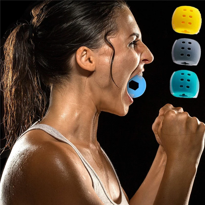 

30-50Lbs New Food Grade Silicone Jawline Fitness Ball Face Jaw Trainer Facial Bite Muscle Chew Device Neck Mandibular Exerciser