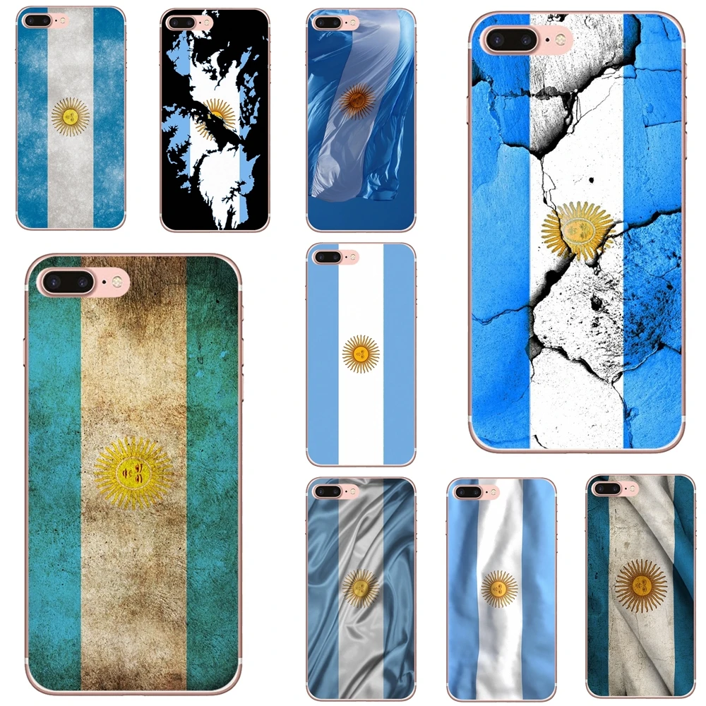 

Soft TPU Case For iPhone 10 11 12 13 Mini Pro 4S 5S SE 5C 6 6S 7 8 X XR XS Plus Max 2020 Retro AR Argentina flag Pattern Banner