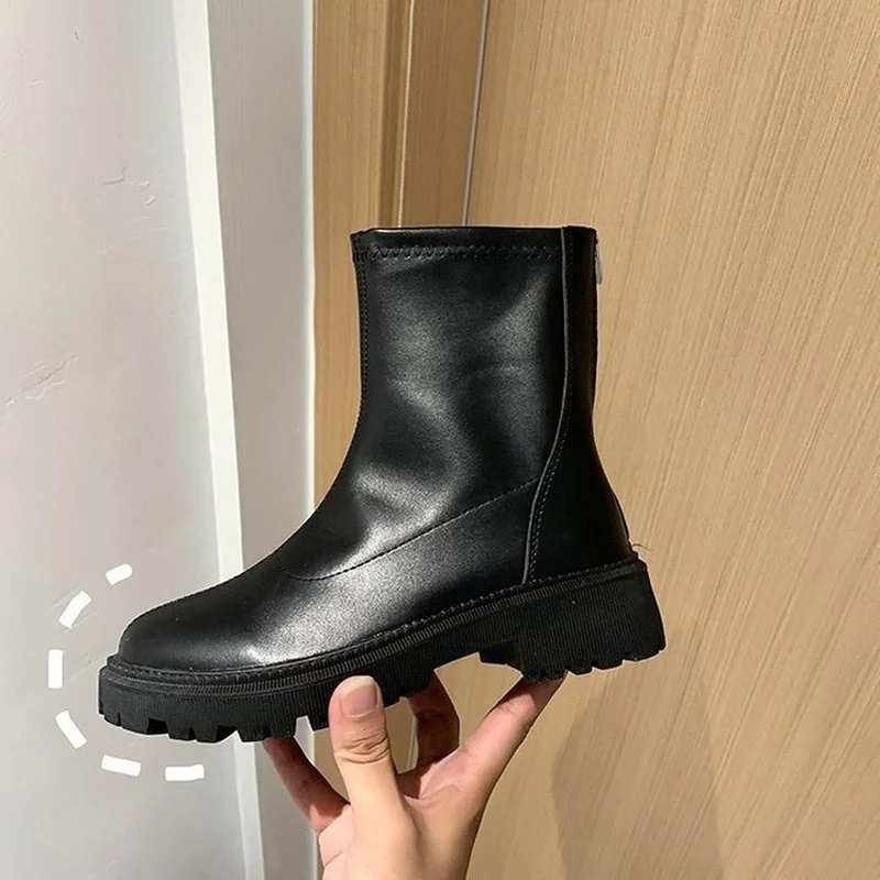 

Женские ботинки Martin, новинка 2021, осенне-зимние однотонные ботинки, зимние Бархатные короткие ботинки на среднем каблуке