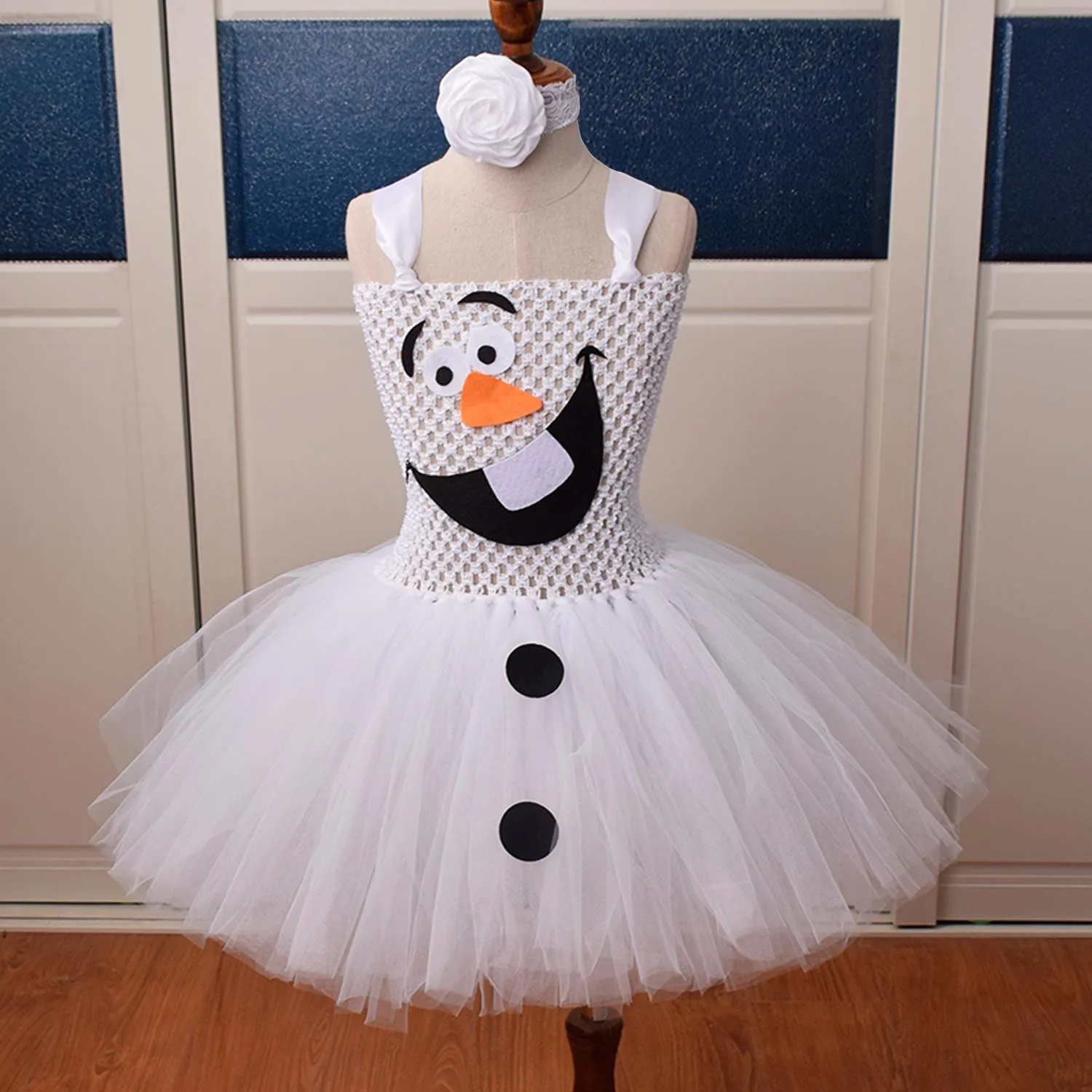Snowman Olaf Children's Dress Cute Princess Ball Gown Fancy Snow Queen Elsa Christmas Birthday Party Costume For Girls Tutu | Детская