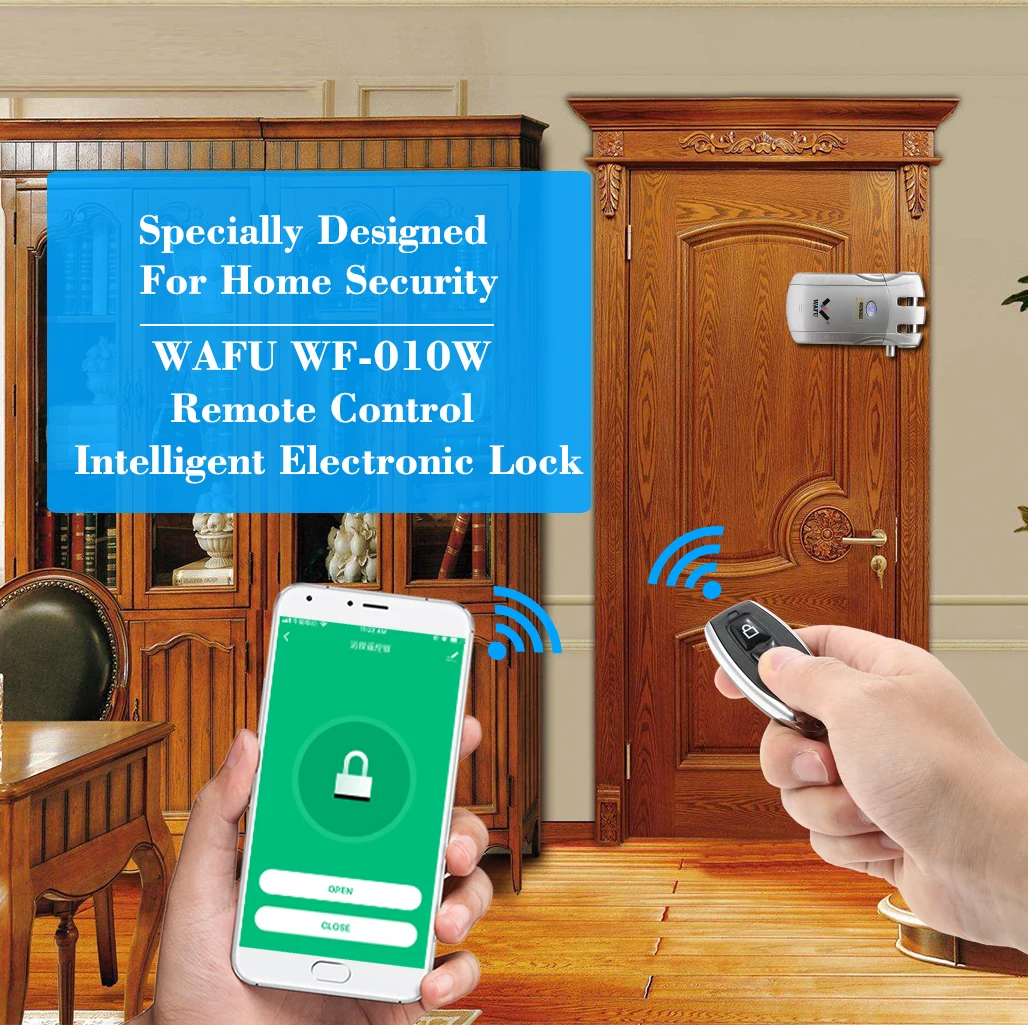Умный дверной замок WAFU HF 010W WiFi Tuya Security невидимый БЕСКЛЮЧЕВОЙ электронный