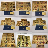 japanese manga series one punchhunterjojosprited awayzeldaasuper hero gold plastic cards for fans souvenir banknotes bills