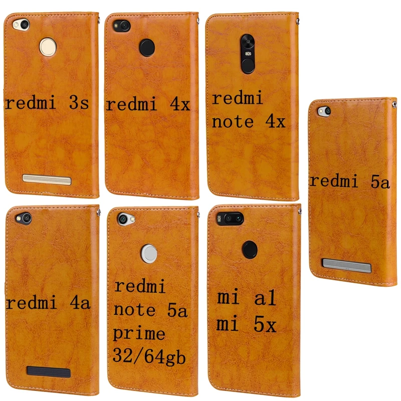 for Fundas Redmi 5A Luxury Leather Case on Xiaomi Flip Cover Xiomi Note 5a Prime 4A 4X 3S MI A1 Phone | Мобильные телефоны и