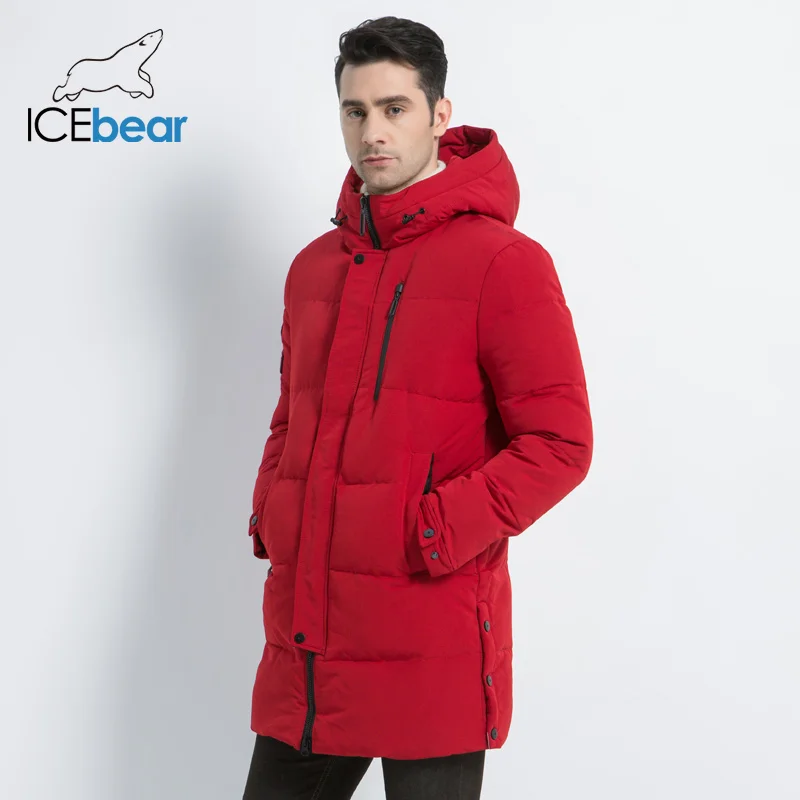 ICEbear Новинка 2019 зимнее теплое модное повседневное пальто мужская куртка теплая