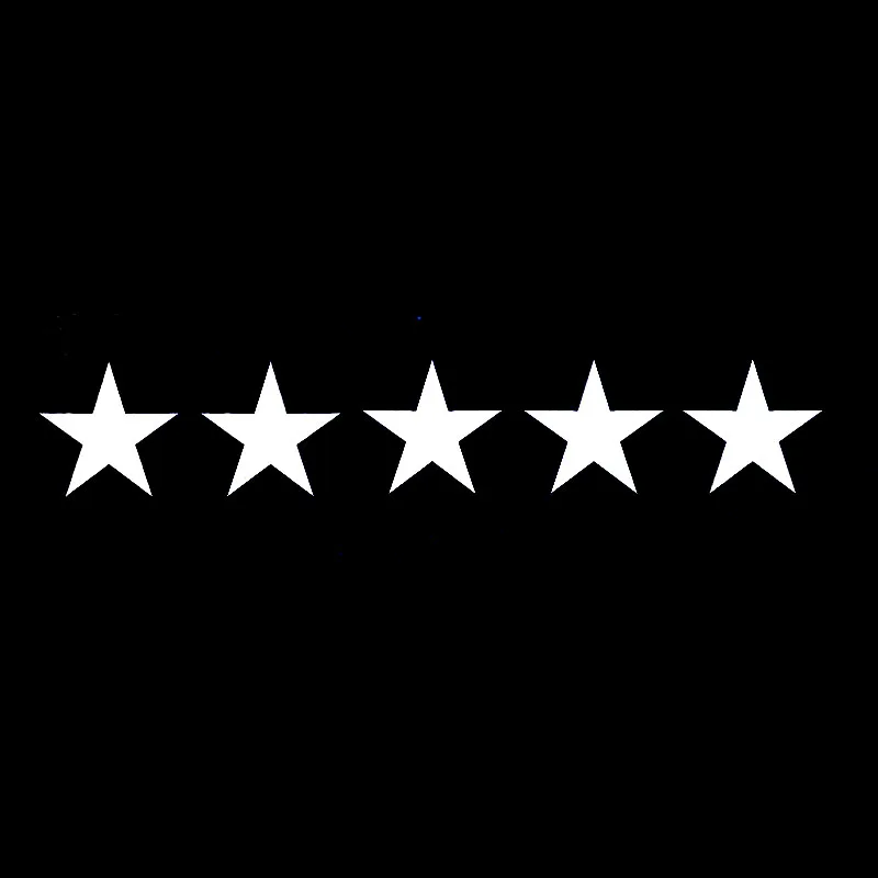 

16.9cm * 2.8cm 5 Star Funny Fashion PVC Waterproof Sunscreen Decal Car Style Window Sticker Black/silver