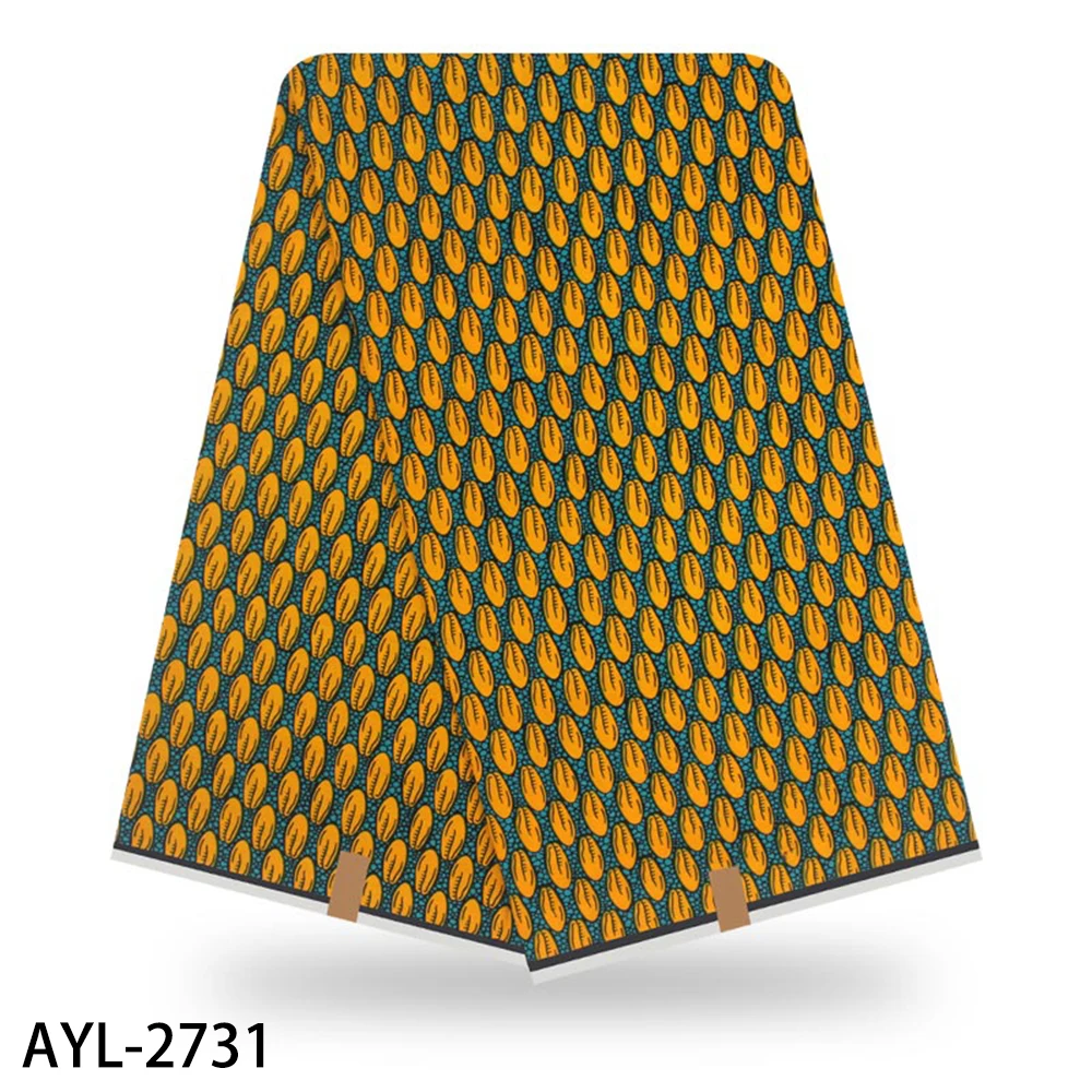 AYL-2731 Африканская ткань, хлопок, Анкара, ткань, высокое качество, нигерийский воск, принты, ткань, настоящий голландский воск, 6 ярдов, BHL - Цвет: AYL-2731