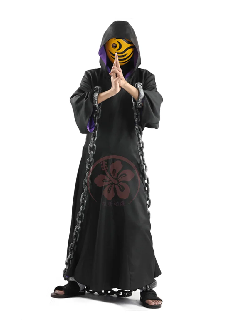 Naruto Tobi Daiyoji Ninkai Taisen костюм плащ Uchiha Хэллоуин маска с тигром косплей толстовка