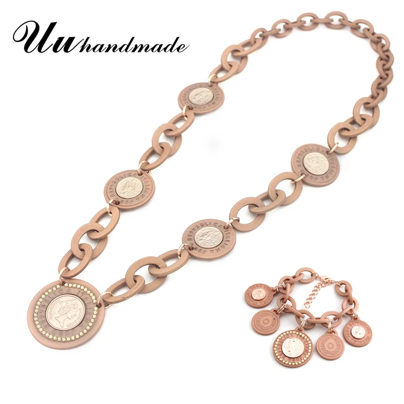 Модные Акриловые круглые ожерелья королевы Аватара ювелирные браслеты и кулоны