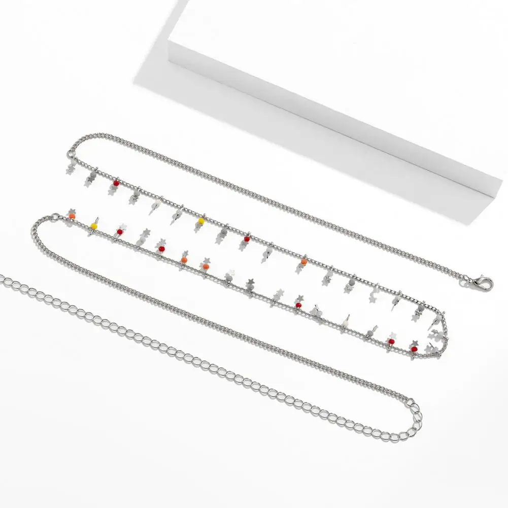 

60% Dropshipping!!Women Bohemian Belly Chain Single Layer Adjustable Multiclored Beads Waist Chain for Daily Use
