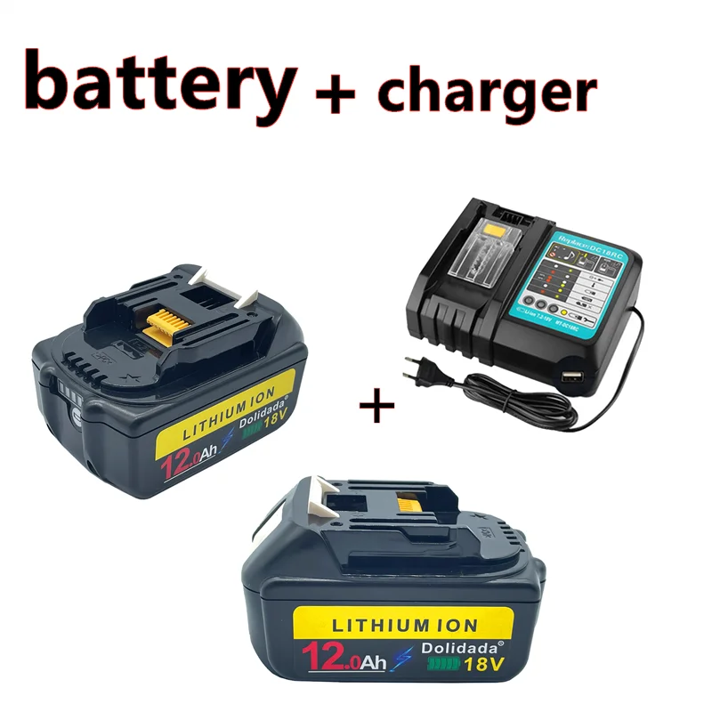 

2021 new bl1860 rechargeable battery 18V 12000mah Makita Li ion 18 V battery bl1840 bl1850 bl1830 bl1860b LXT 400 + charger