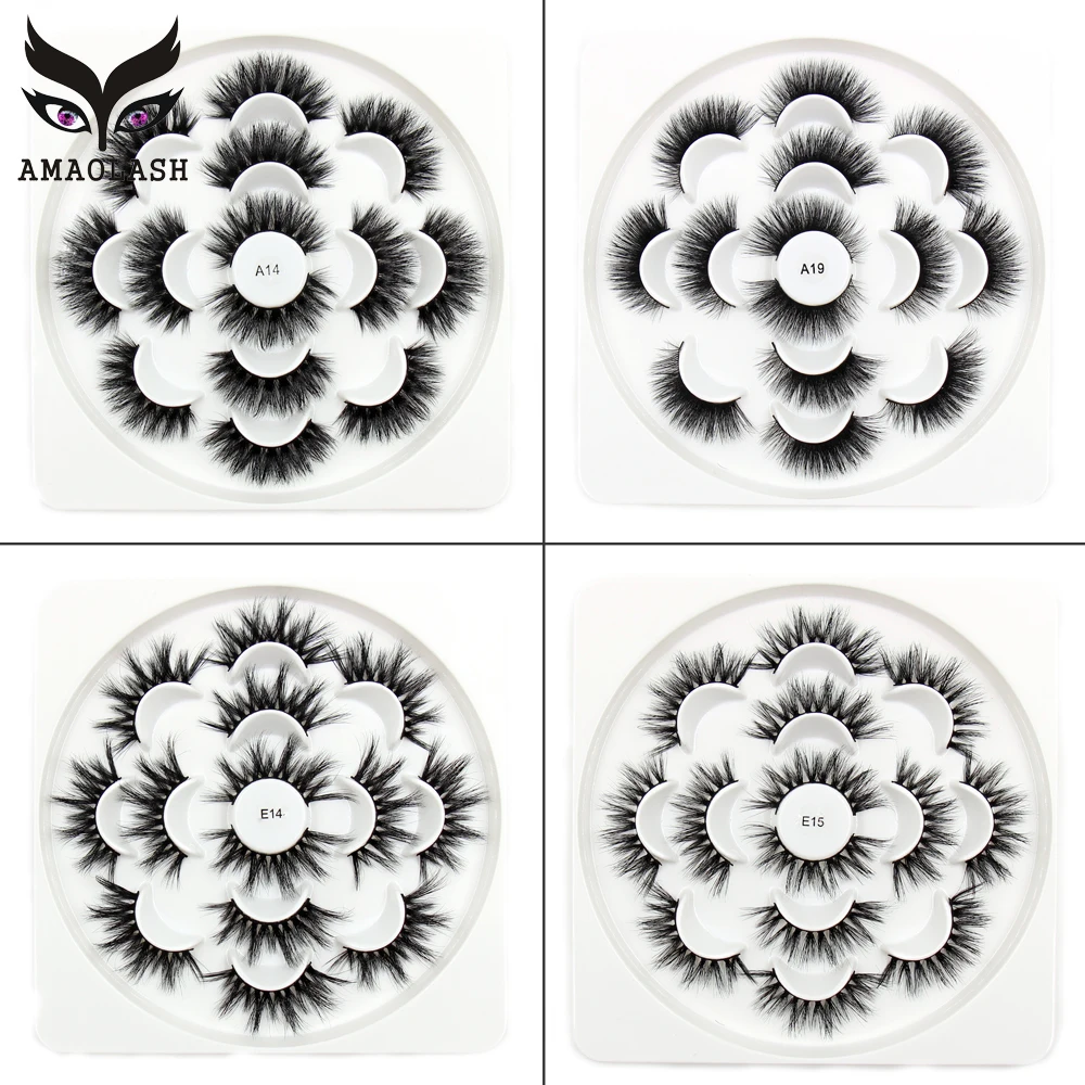 AMAOLASH 7 пар/упак. норковые ресницы 3D Объемные натуральные длинные накладные