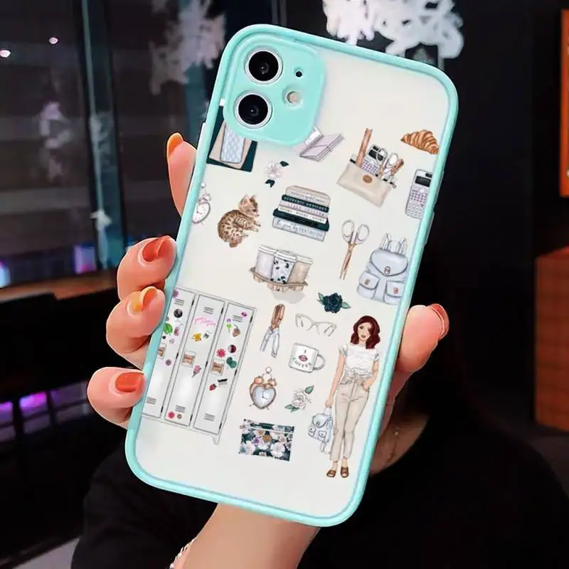 

US Stamp label girlfriends Phone Cases Matte Transparent for iPhone 7 8 11 12 s mini pro X XS XR MAX Plus cover funda