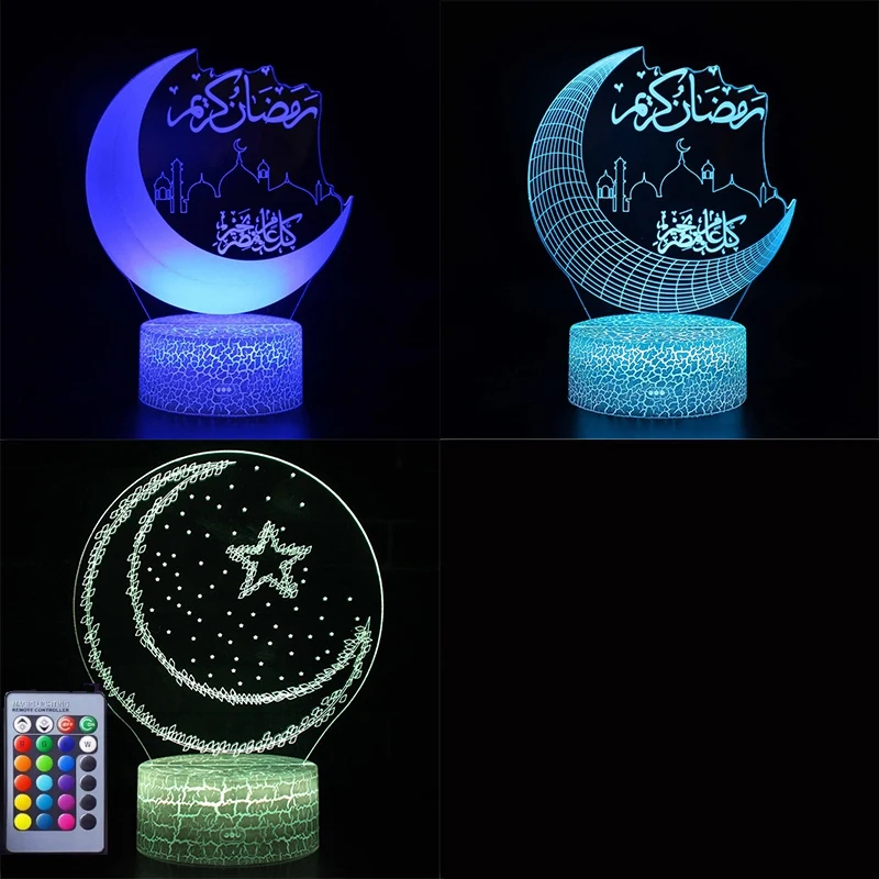 

Ramadan Decoration LED Lights for Home Desktop Lights Moon Stars Colorful Lamp Islamic Gift