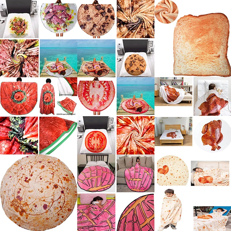 

Unisex 90cm Burrito Blanket Throw Tortilla Soft Round Flannel Bed Fleece Wrap Blanket Sofa Plush Bedspreads 1 Pc