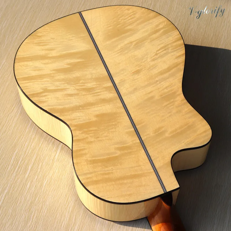 Классическая гитара Flame maple back and side 39 дюймов натуральный цвет 6 струн глянцевая