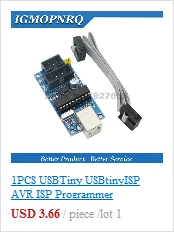1 шт. USBtinyISP AVR ISP программатор загрузчик для IDE Meag2560 UNO R3 с 10pin Кабель для программирования один