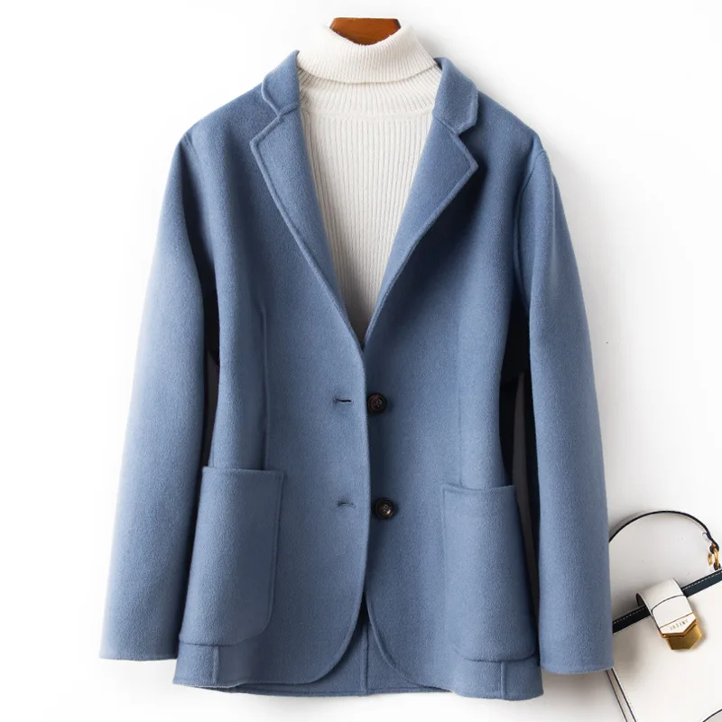 2020 чистый цвет новый мужской qiu шерстяное двойное пальто короткая шерстяная