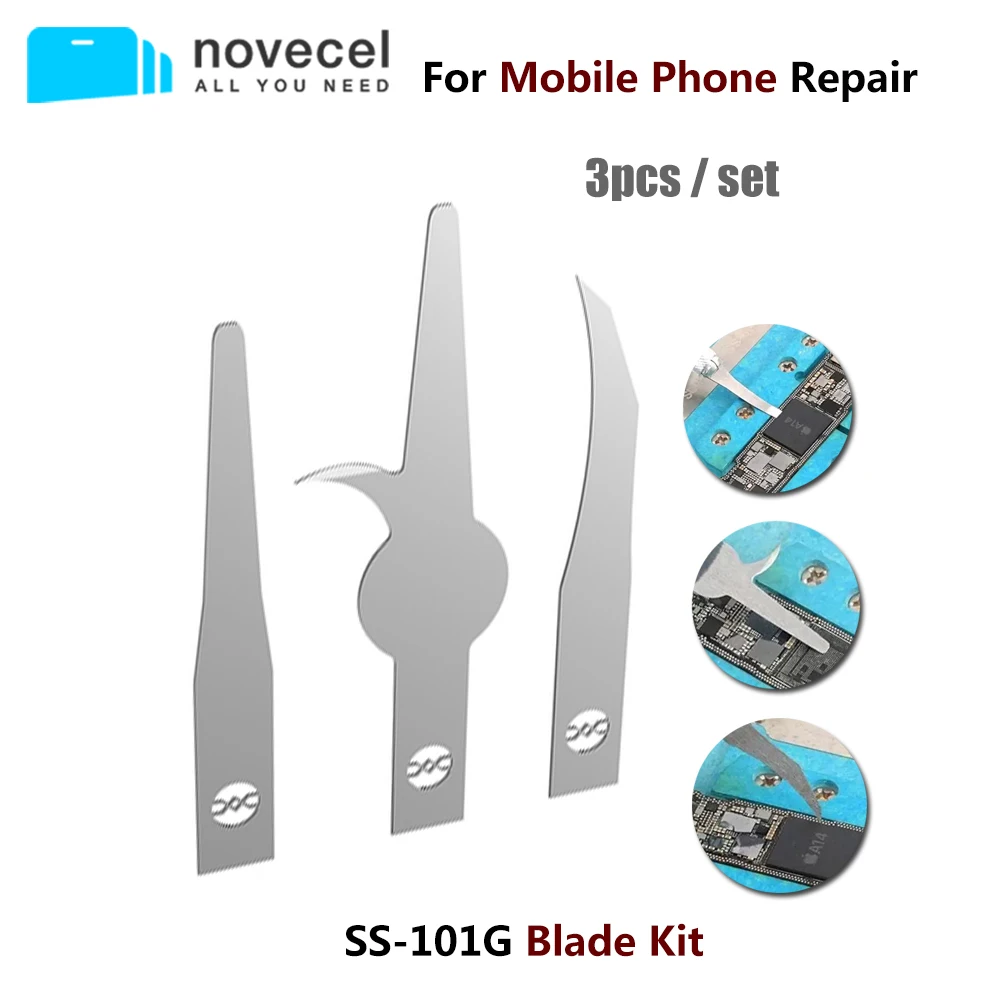 

3pcs/set Sunshine SS-101G Multifunctional Mobile Phone Chip Repair Tools Special Blade kit for Glue Remove Quickly