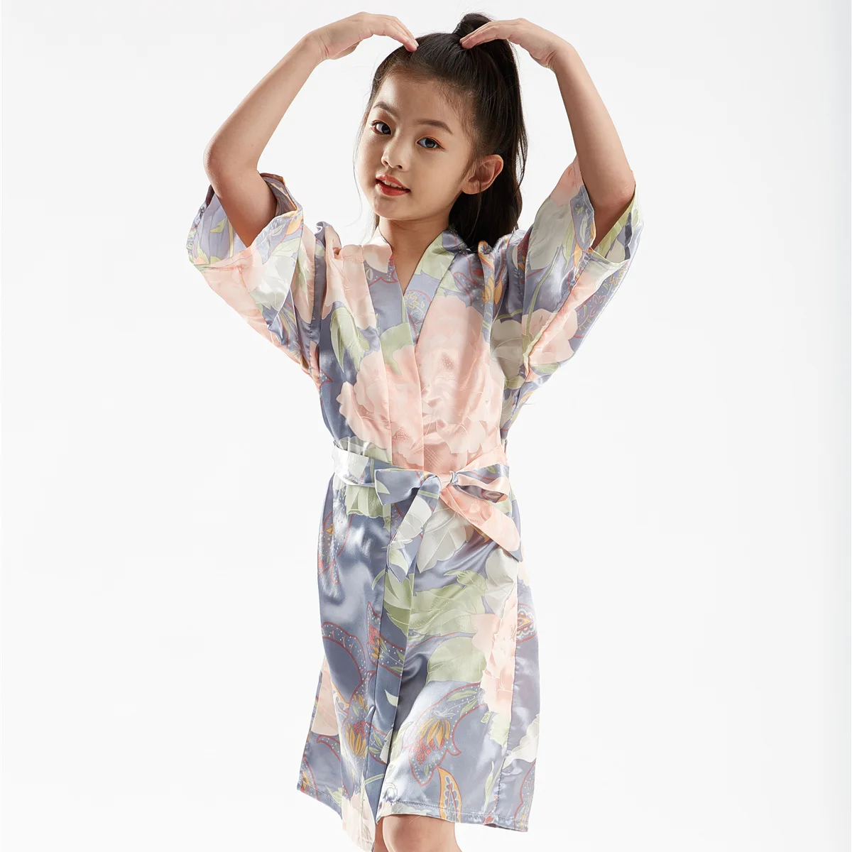 Оптовая продажа Детские Банные халаты детская одежда для сна шелковое кимоно
