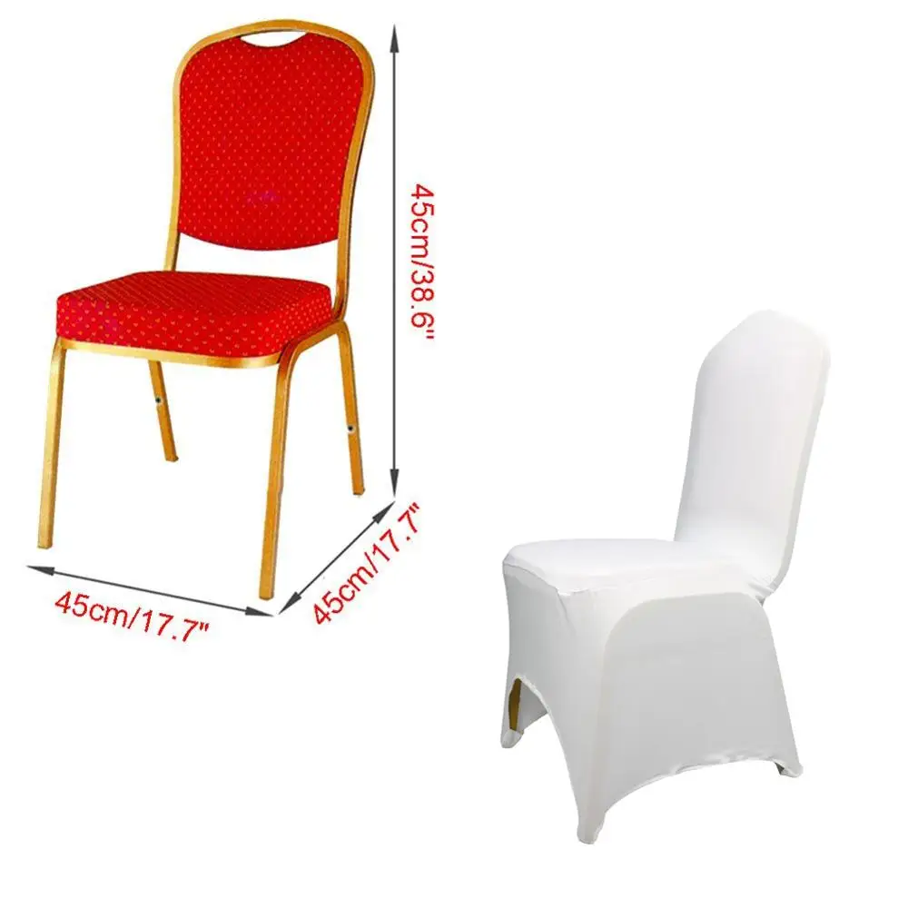 1Pcs Universal Wedding White Chair Covers for Reataurant Banquet Hotel Dining Party Lycra Polyester Spandex Slipcovers | Дом и сад