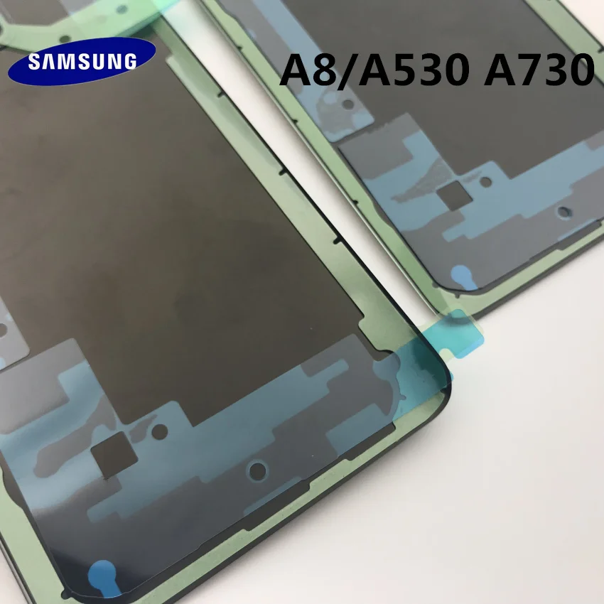Новинка, для SAMSUNG Galaxy A8, A530, A530F, A8+ plus, A730, Задняя стеклянная крышка для батареи, задняя дверь, корпус, чехол, Задняя стеклянная крышка