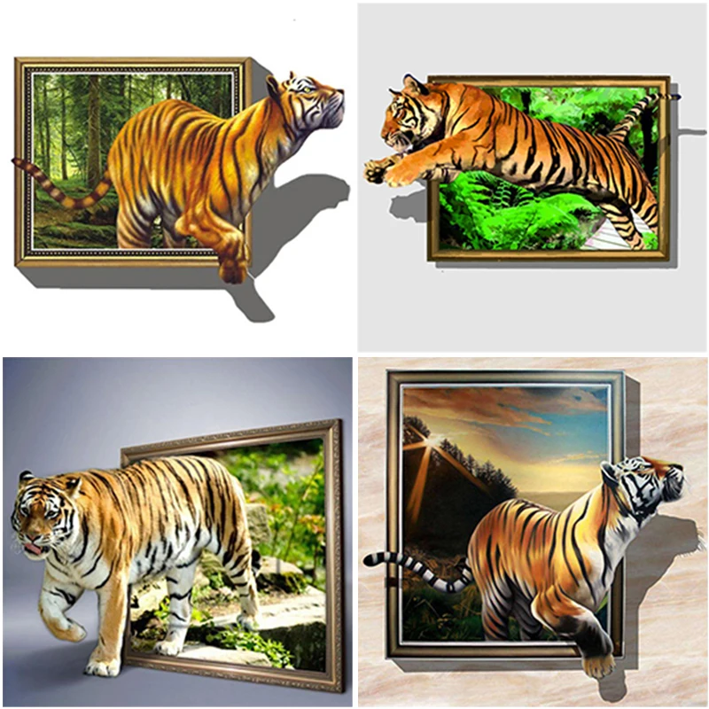 

DIY 5D Diamond Painting Animal Diamond Embroidery Tiger Cross Stitch Full Round Drill Mosaic Rhinestone Wall Art Home Decor Gift
