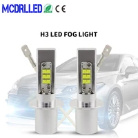 mcdrlled new h3 led bulb super bright 12w car fog lights 12v 24v 6000k white driving day running lamp auto