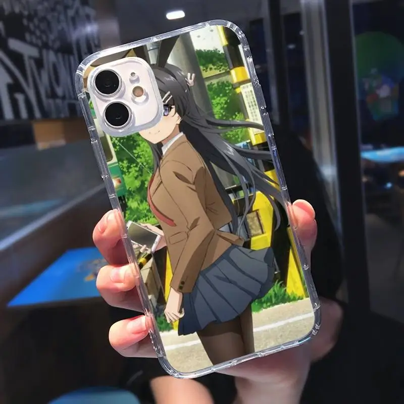 

Mai Sakurajima anime girl Phone Case Transparent soft For iphone 5 5s 5c se 6 6s 7 8 11 12 plus mini x xs xr pro max
