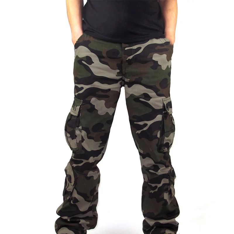 Men Pants Trousers Camouflage Combat Cargo Forces Work Army Military Pockets Water Repellent Ripstop Men's Spring Autumn