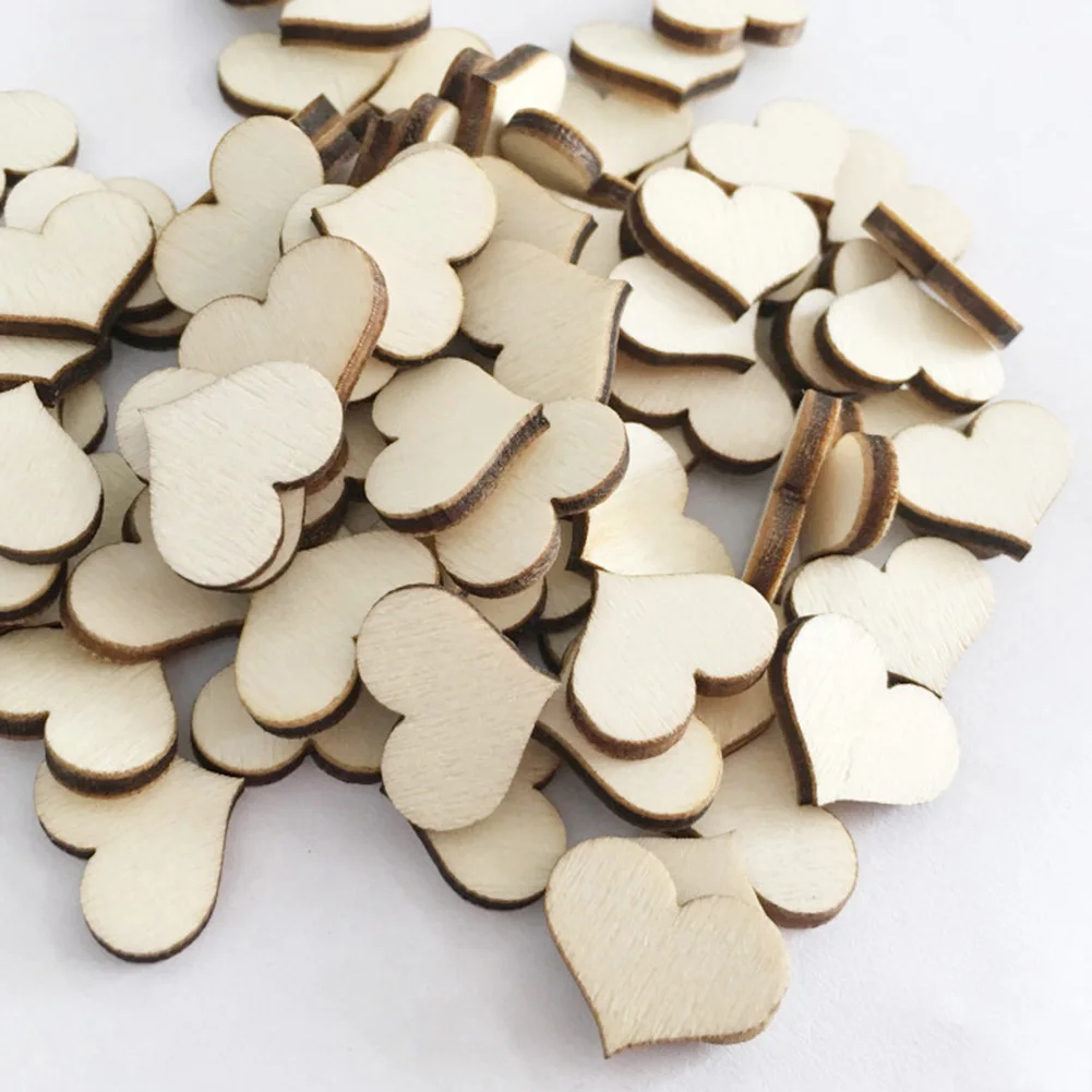 100 шт. В форме сердца деревянные пуговицы деревенский швейный Свадебный декор для