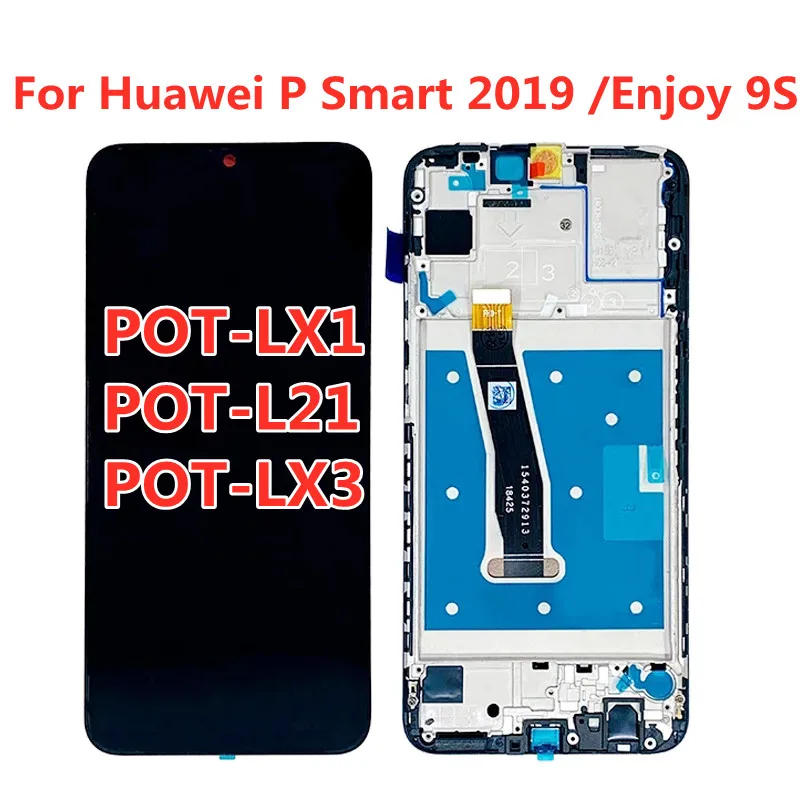 ЖК-дисплей с рамкой для Huawei P Smart 2019, ЖК-экран для P Smart 2019, ЖК-экран Enjoy 9S, POT-LX1 L21 LX3, ЖК-дисплей