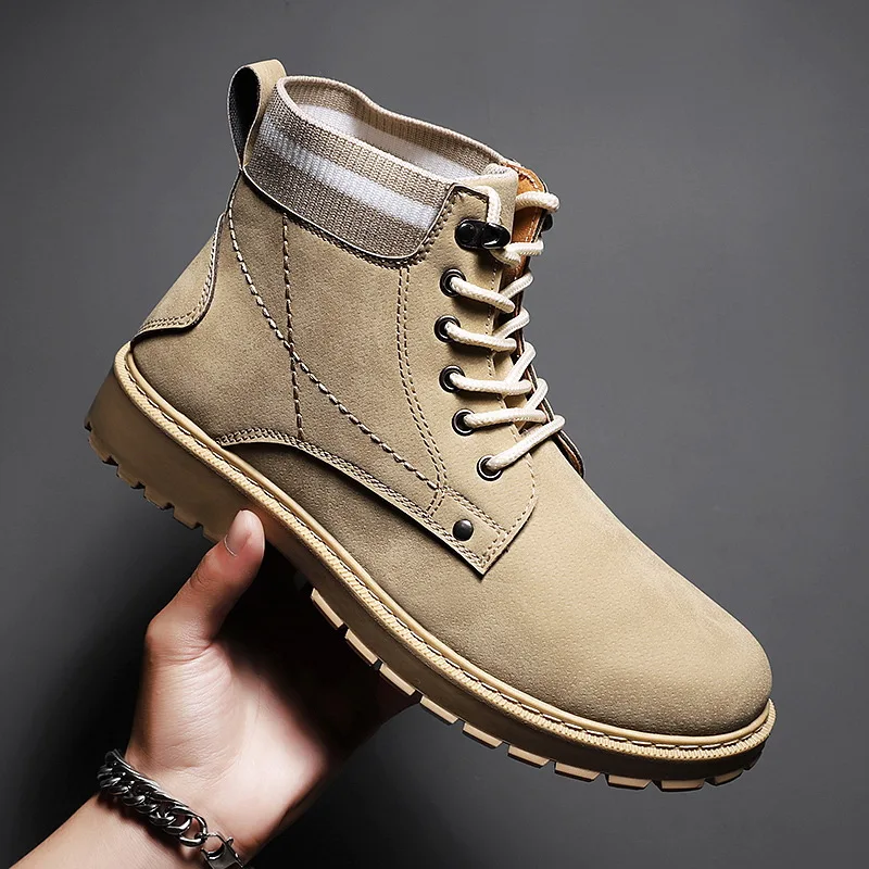 

Martin Boots Men's 2020 New Mid-top Boots Breathable High-top Shoes Men's Autumn Tooling Boots Zapatos De Hombre Boots for Men